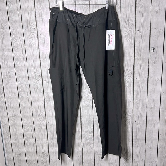 Zinnia performance sparkle black scrub pants size large - Picture 1 of 12